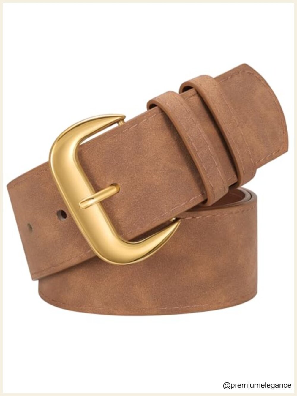 Chunky Wide Waist Belt for Women Dress Cinch Suede Vintage Gold Buckle